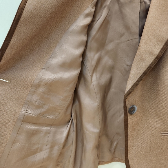 i.e. Brown Blazer Single Breasted One Button Lined Jacket Size 10 - Picture 7 of 13